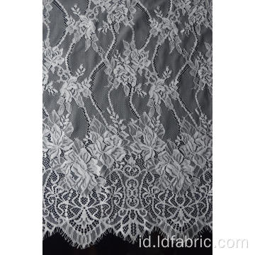 100% Nylon Panel Lace Fabric Untuk Bridal